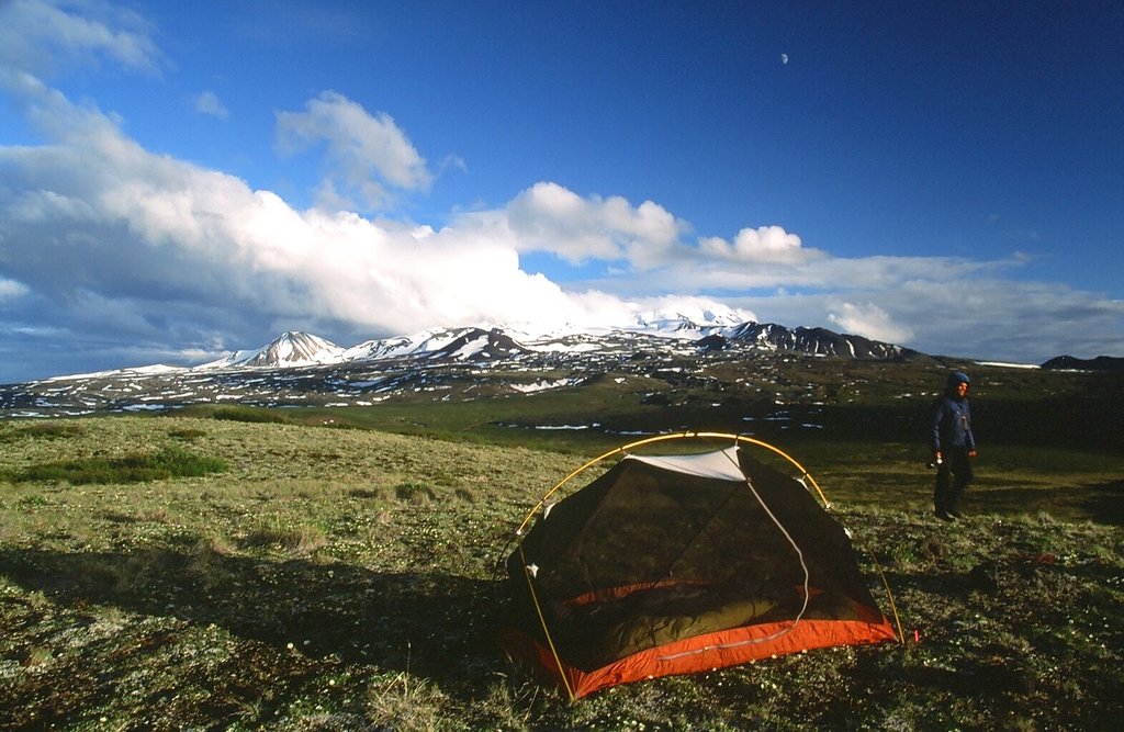 First camp above tree line, northern flank of Edziza