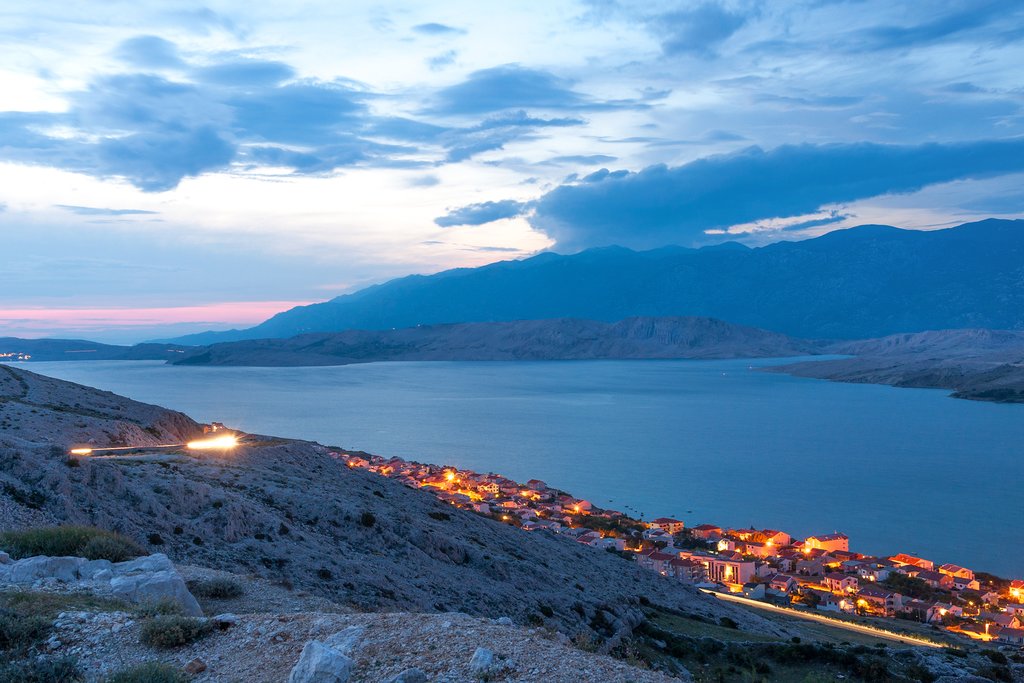 Twilight over the town of Pag