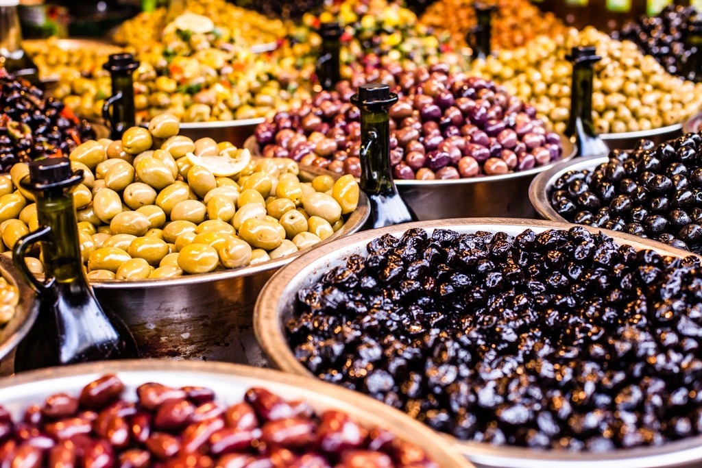 Fresh olives at the markets in Nice