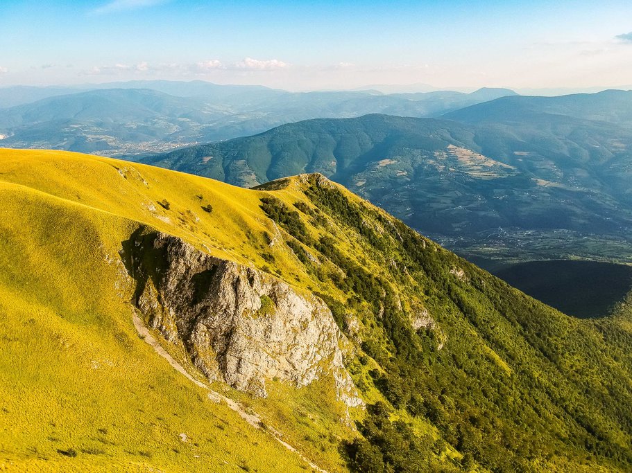 A myriad of greens, blues, and yellows surrounding Travnik