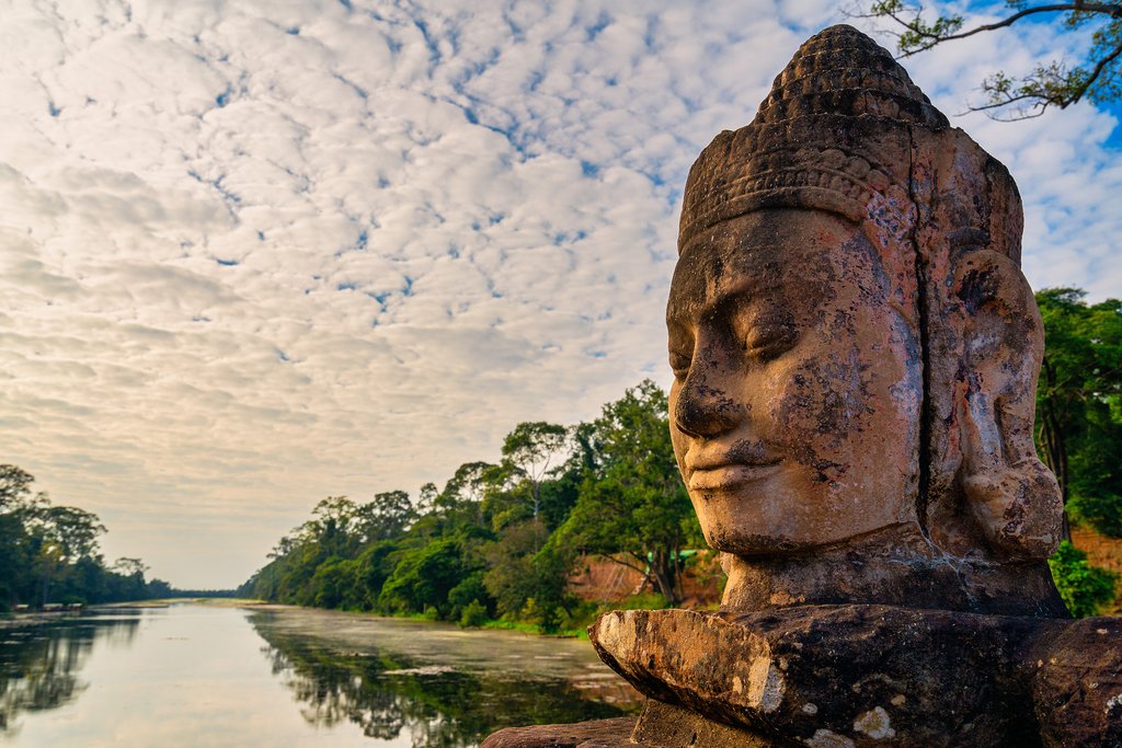 Gate of Bayon Wat in Angkor Thom Temple