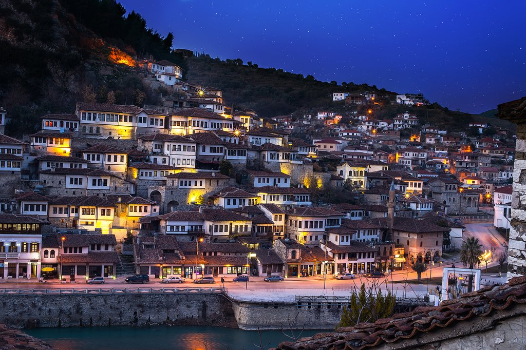 World Heritage Listed town of Berat in South Albania