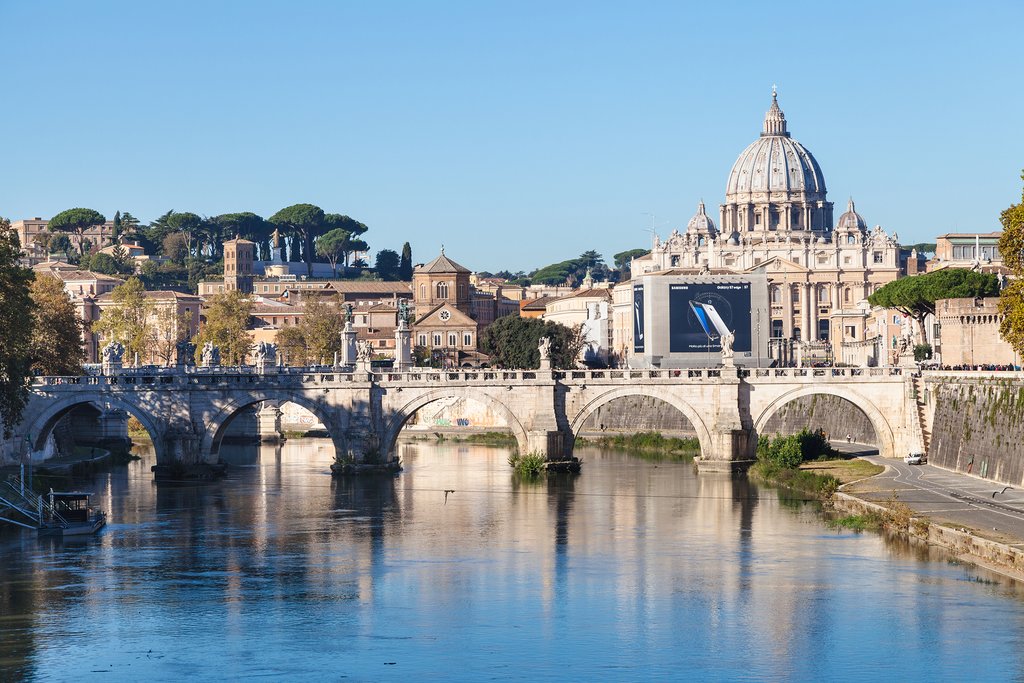 Ponte Umberto with Basilica St Peter Tiber Ponte Sant Angelo