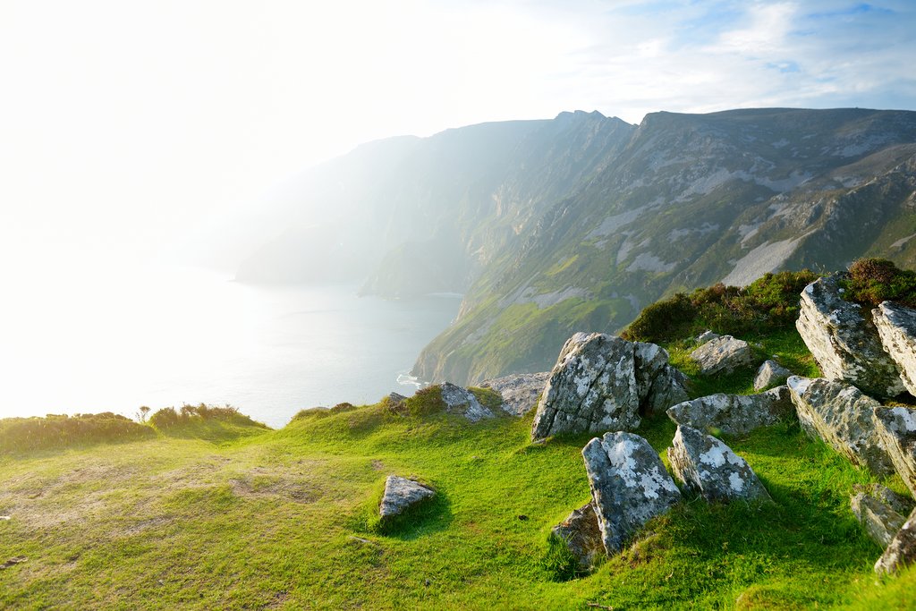 Bright sunshine over Slieve League.