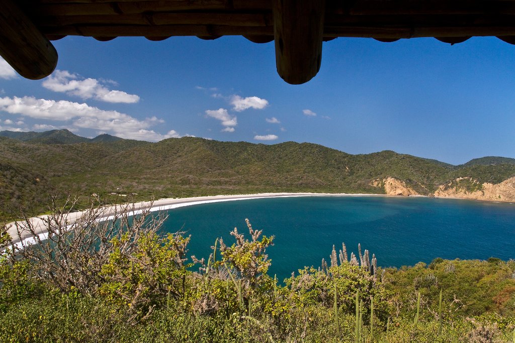 Looking down at Los Frailes beach 