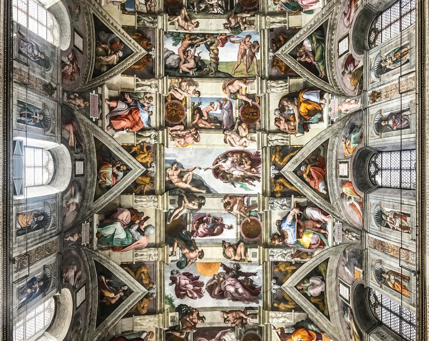 Ceiling of the Sistine Chapel in the Vatican