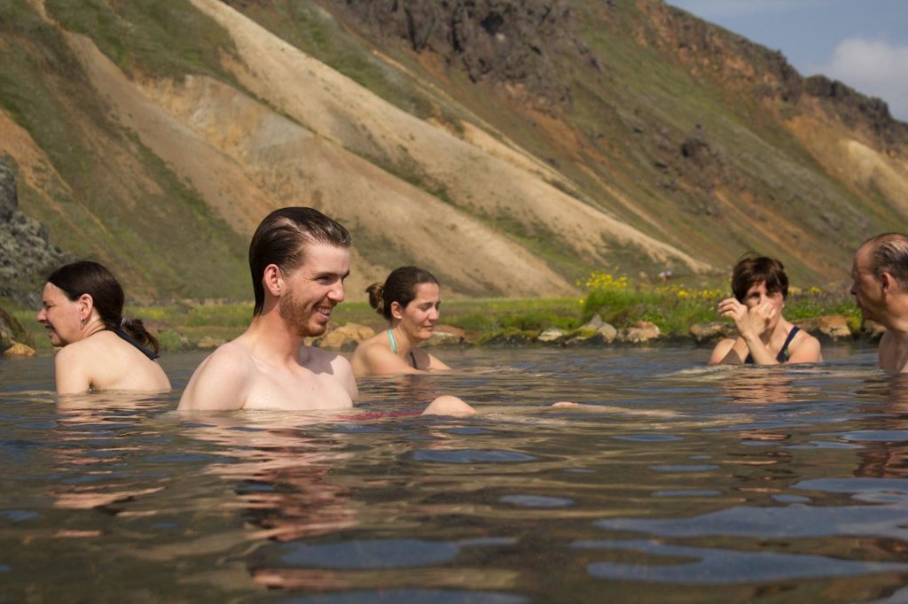 Have a well-earned post-trek soak in a geothermal pool