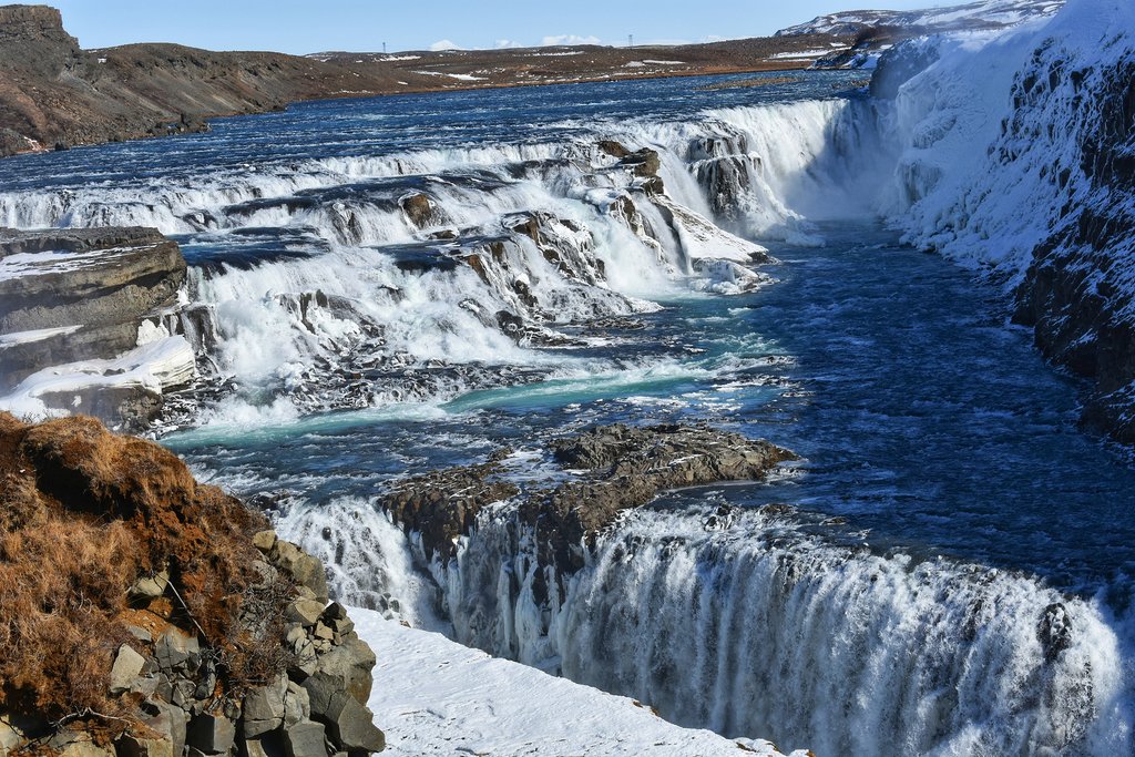 Frozen falls at Gullfoss