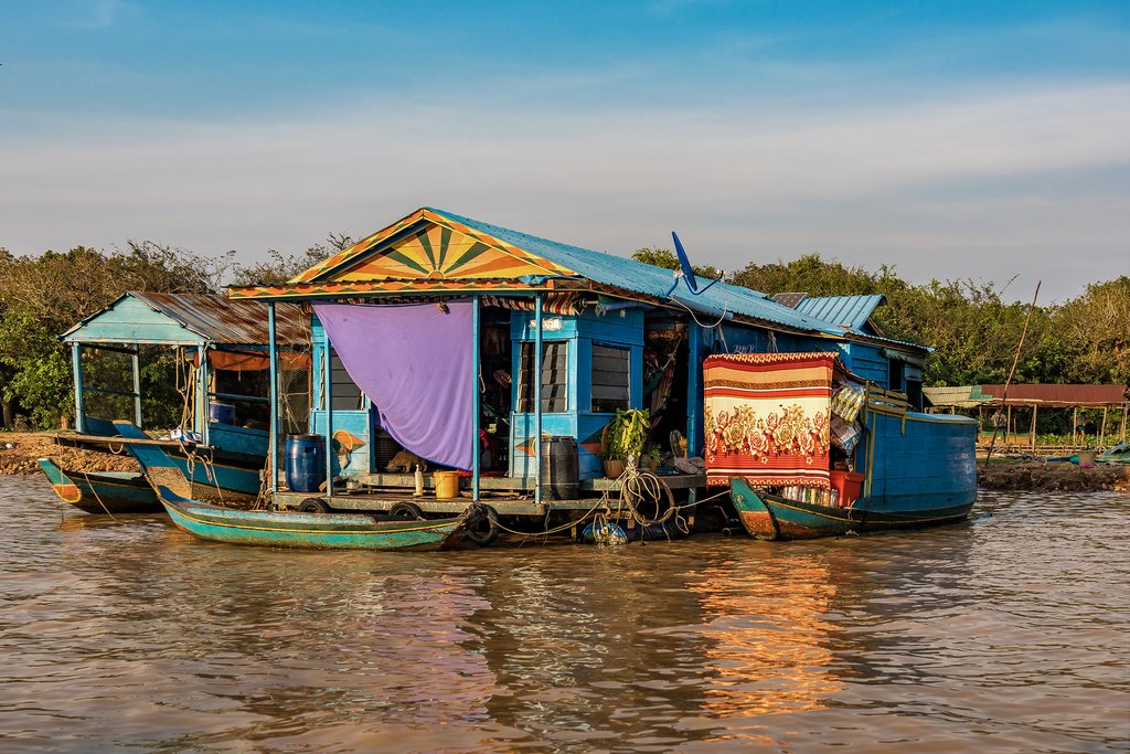 Floating houses on the Tonle Sap Lake, Siem Riep