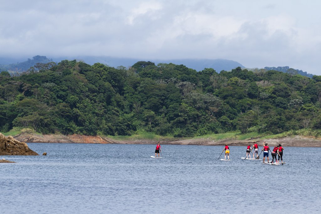 Paddleboarding on Lake Arenal