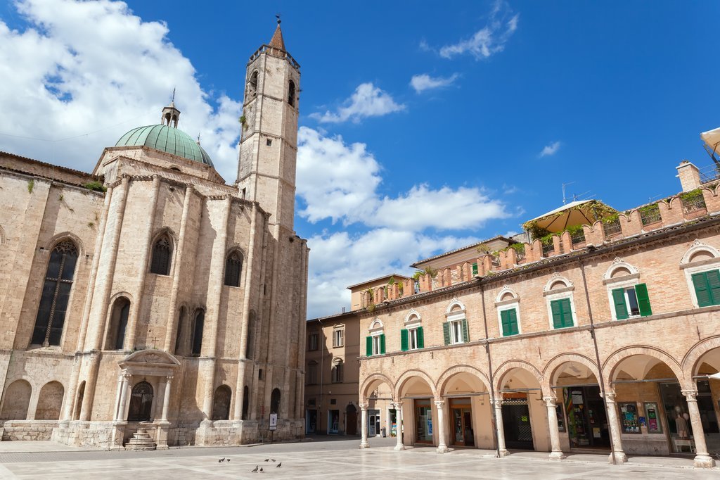 Ascoli Piceno's gleaming travertine piazzas.