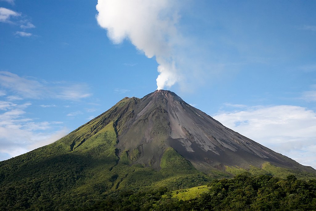 Steam emerging from Arenal, one of Costa Rica's most famous volcanoes