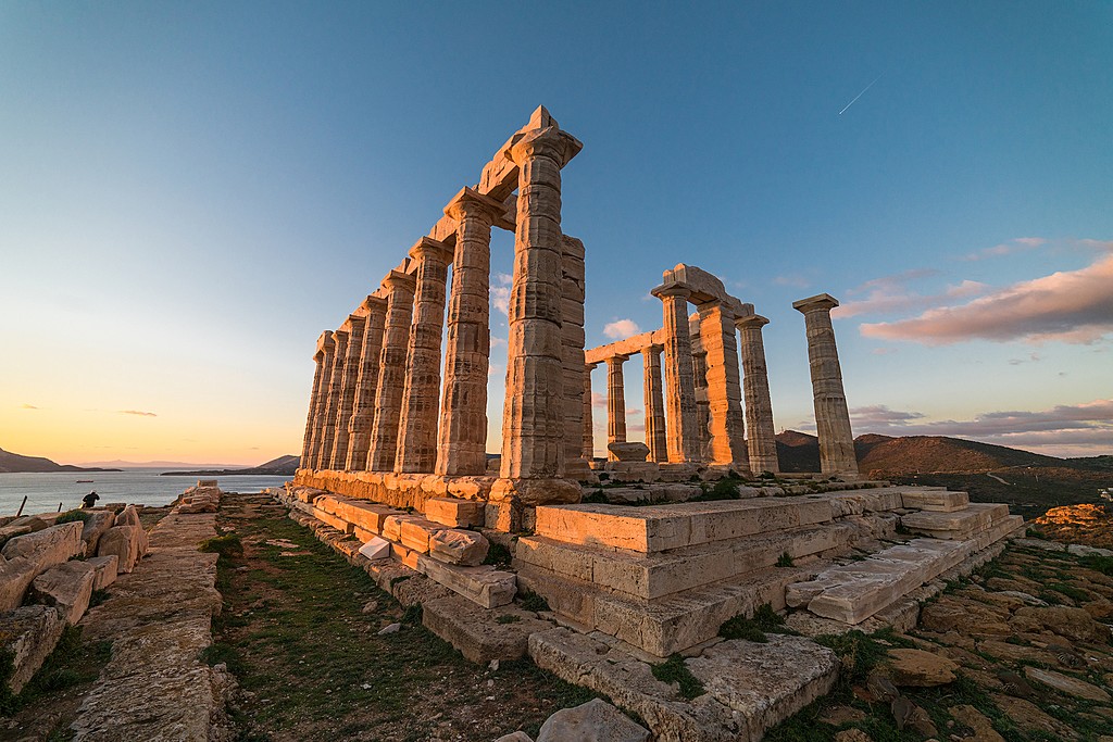 Temple of Poseidon at sunset