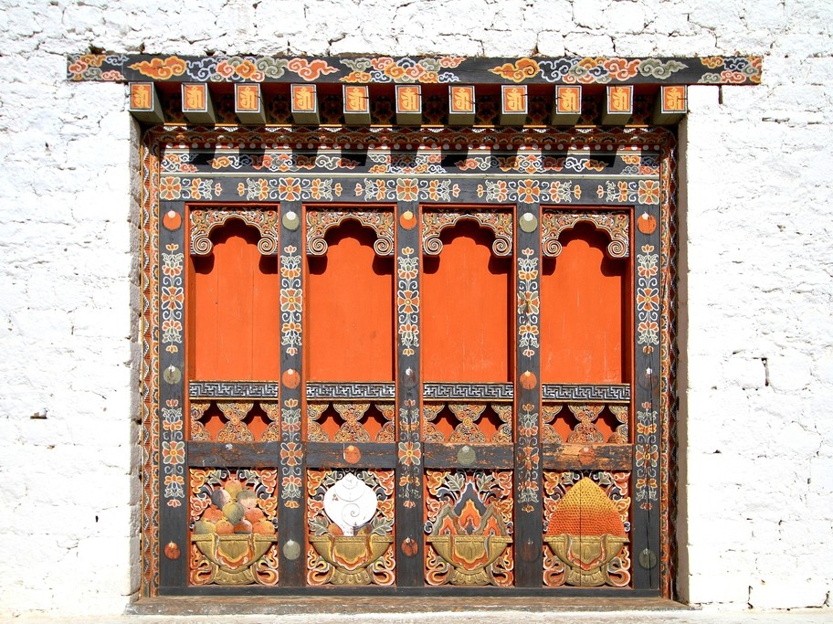 Ornately decorated traditional windows