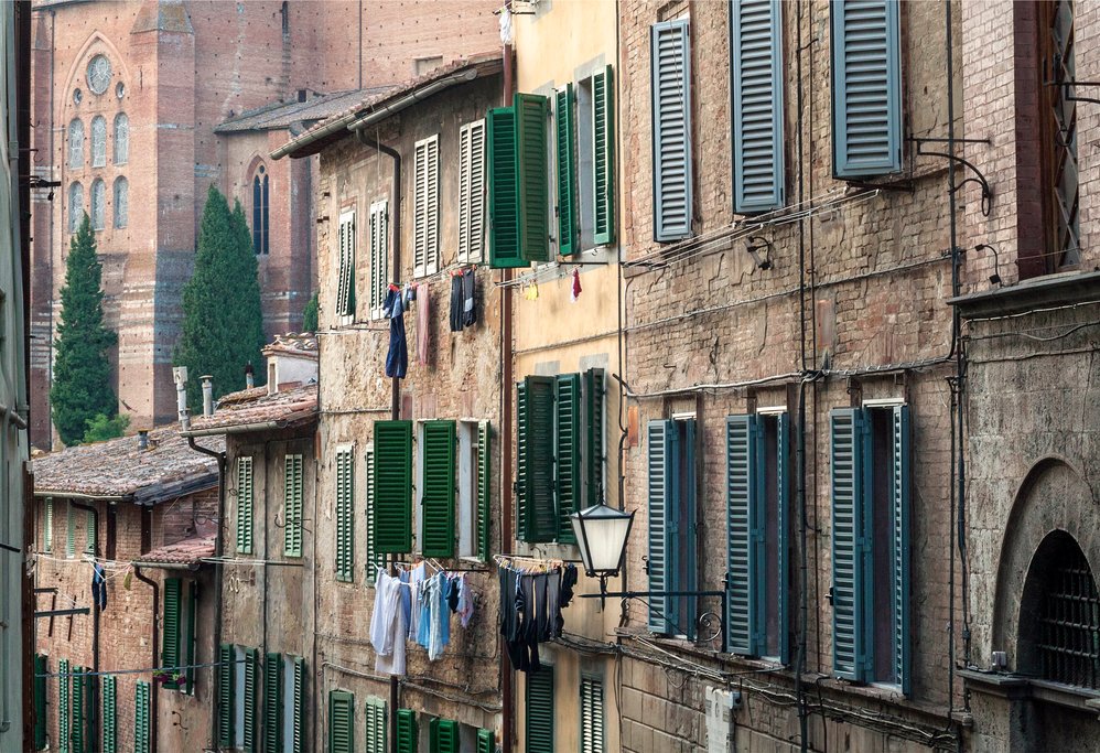 Brick houses in Siena 