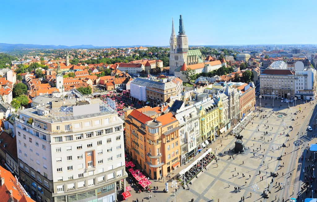 Zagreb's bustling Ban Jelačić Square