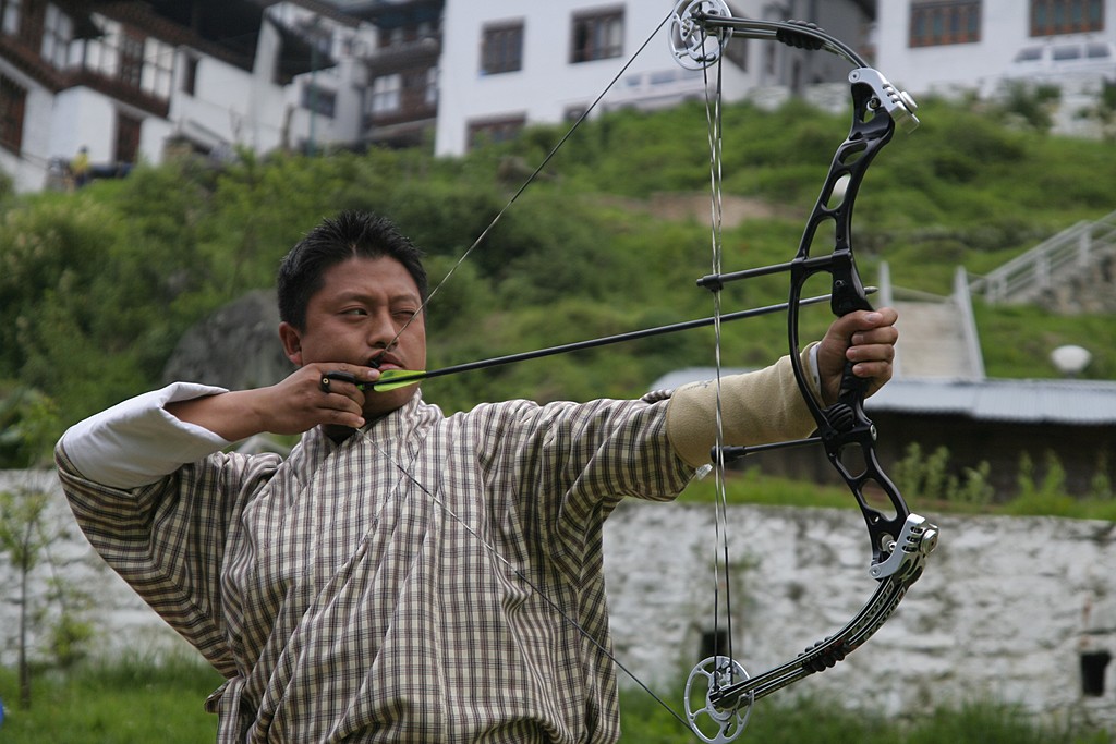 A local archer at Changlimithang Stadium