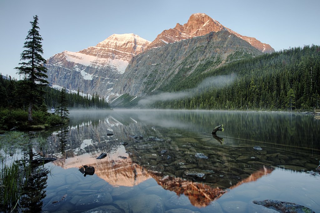 Sunrise over Cavell Lake, Jasper National Park