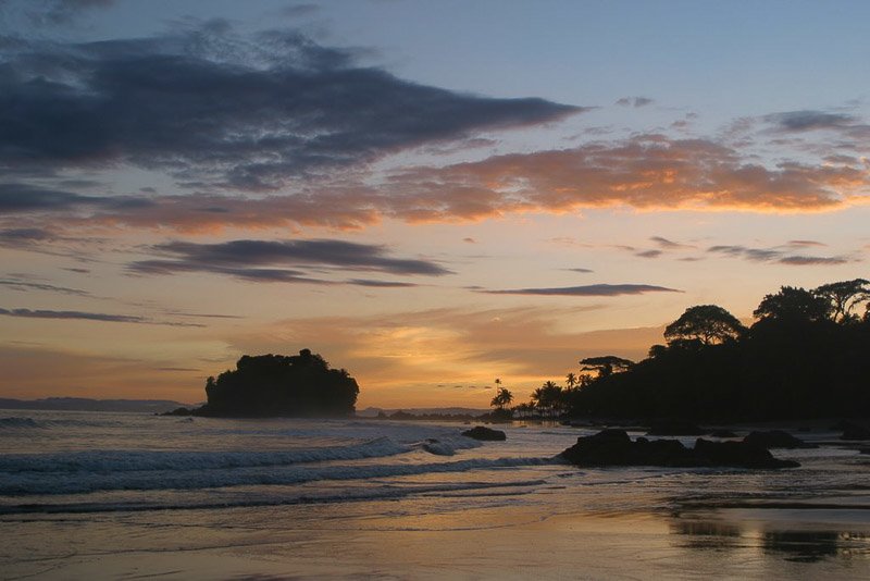 The sun setting along the Pacific Coast