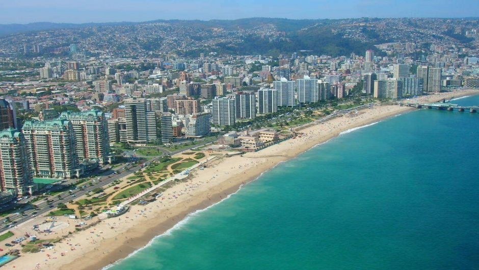 Viña del Mar, a coastal resort town located northwest of Santiago.