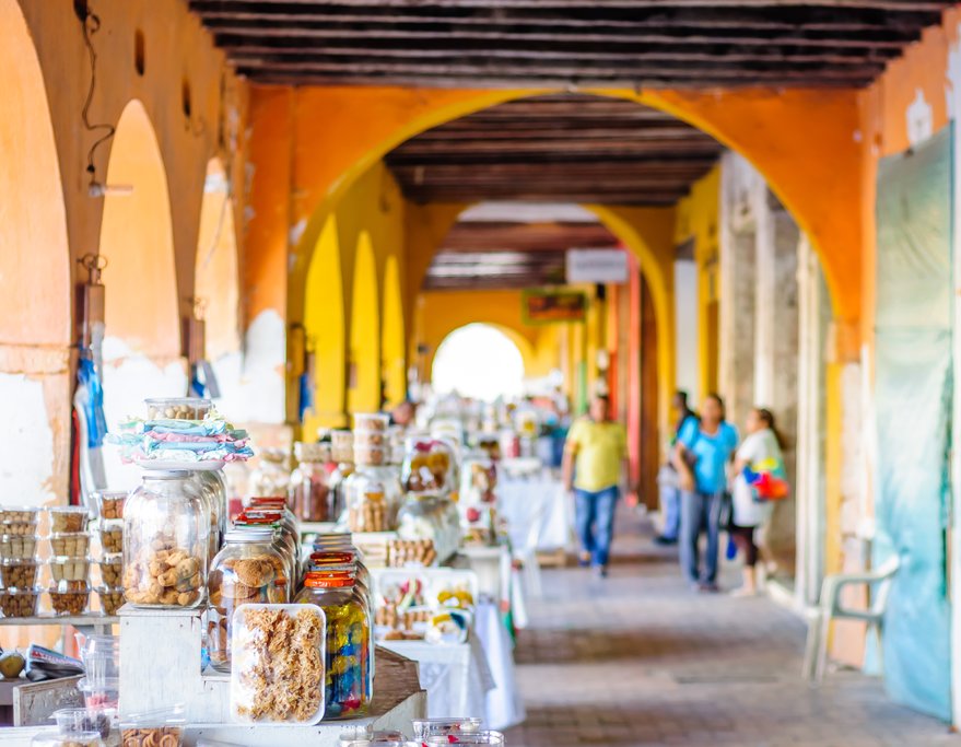 The Portal de los Dulces, an outdoor sweets market