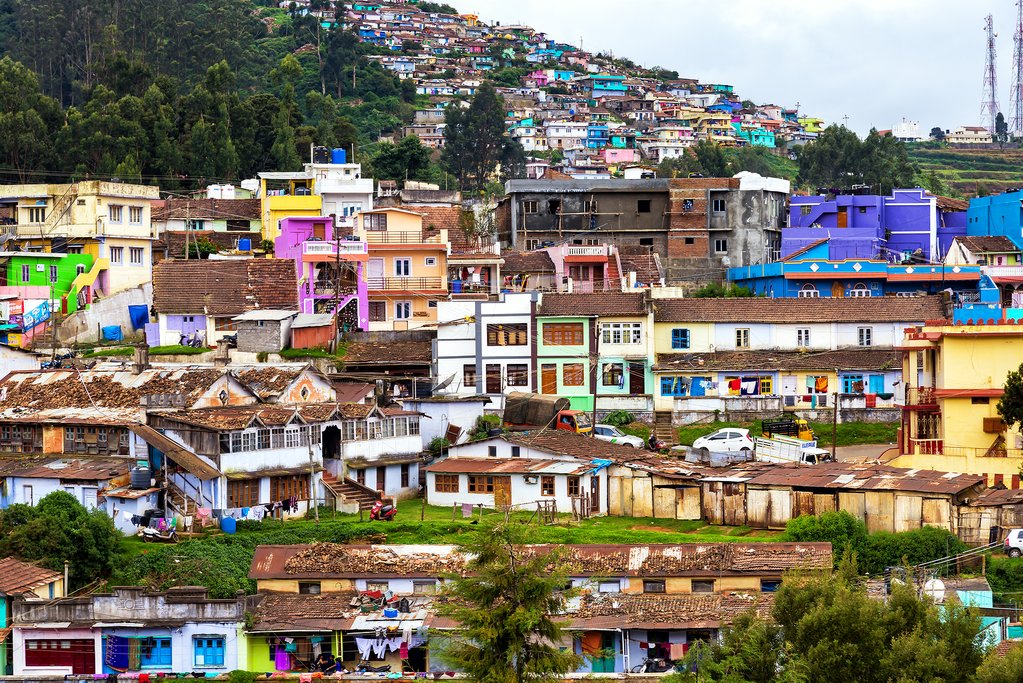 The colorful houses of Ooty