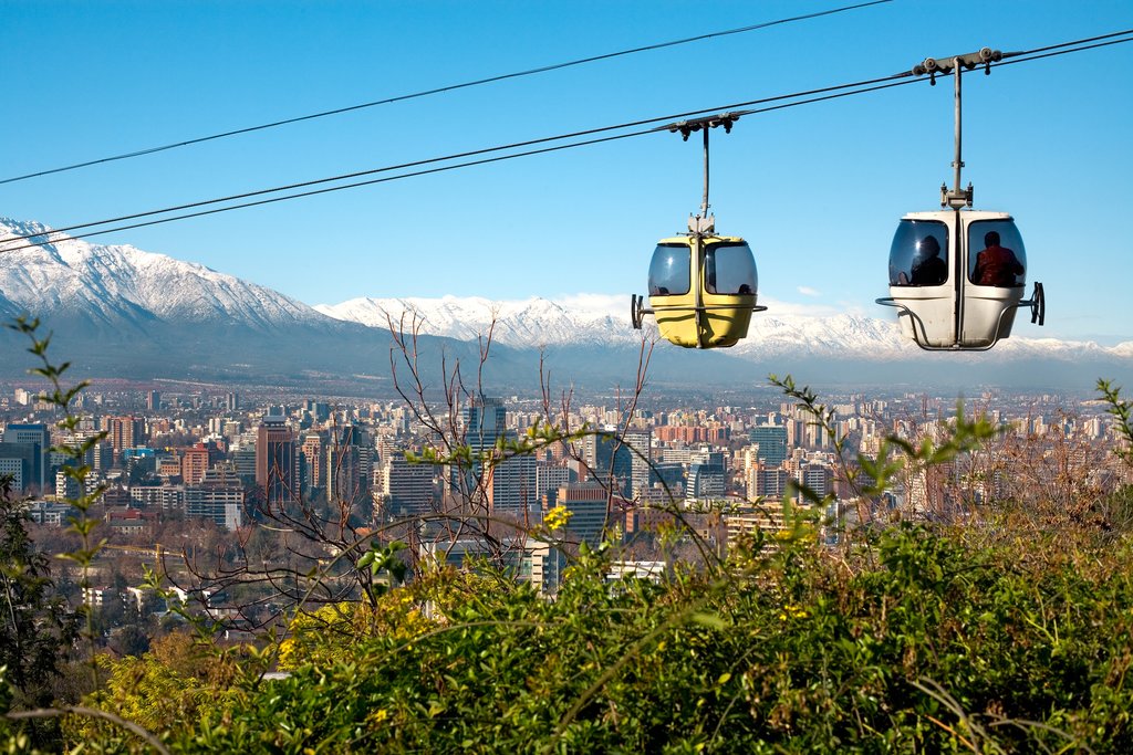 Cable car above Santiago
