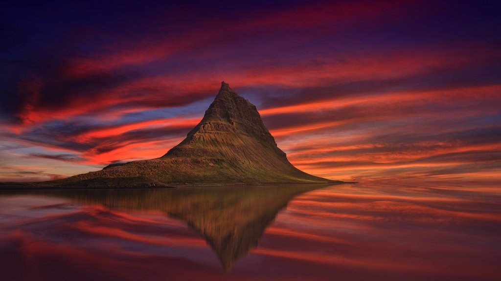 Mt. Kirkjufell by Grundarfjordur village