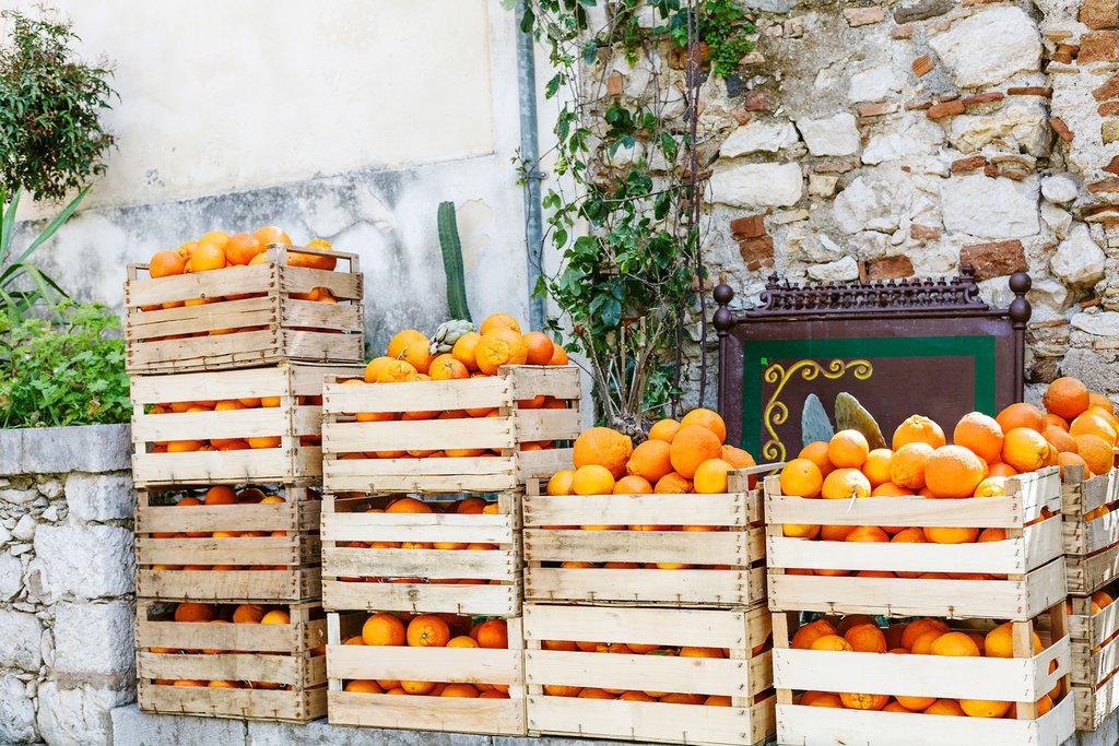 Oranges for sale, Taormina, Sicily, Italy