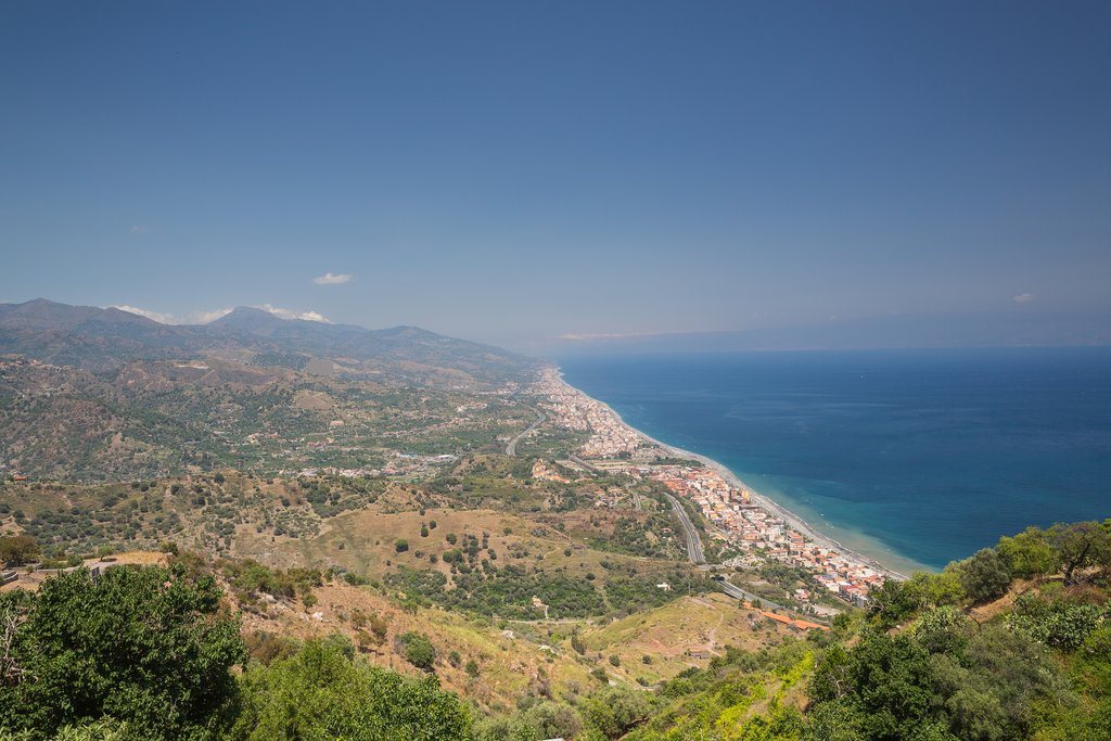 View of the coast from Forza D'Agrò