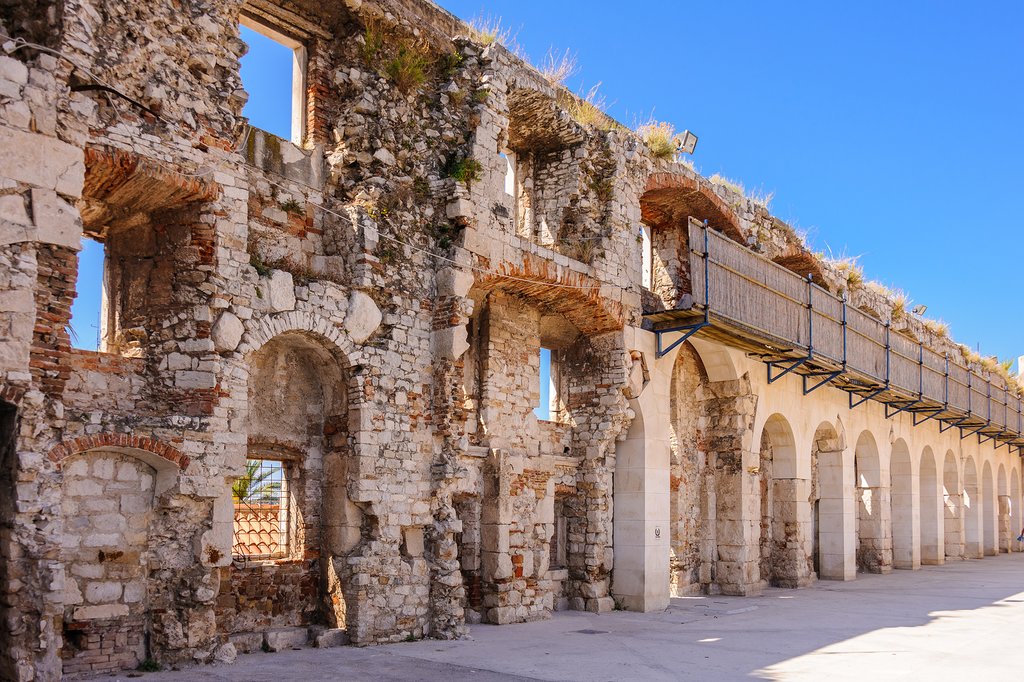 Croatia - Split - Old Roman walls above the Bronze Gate