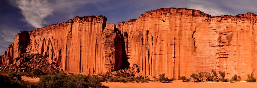 The towering sandstone cliffs of Talampaya National Park