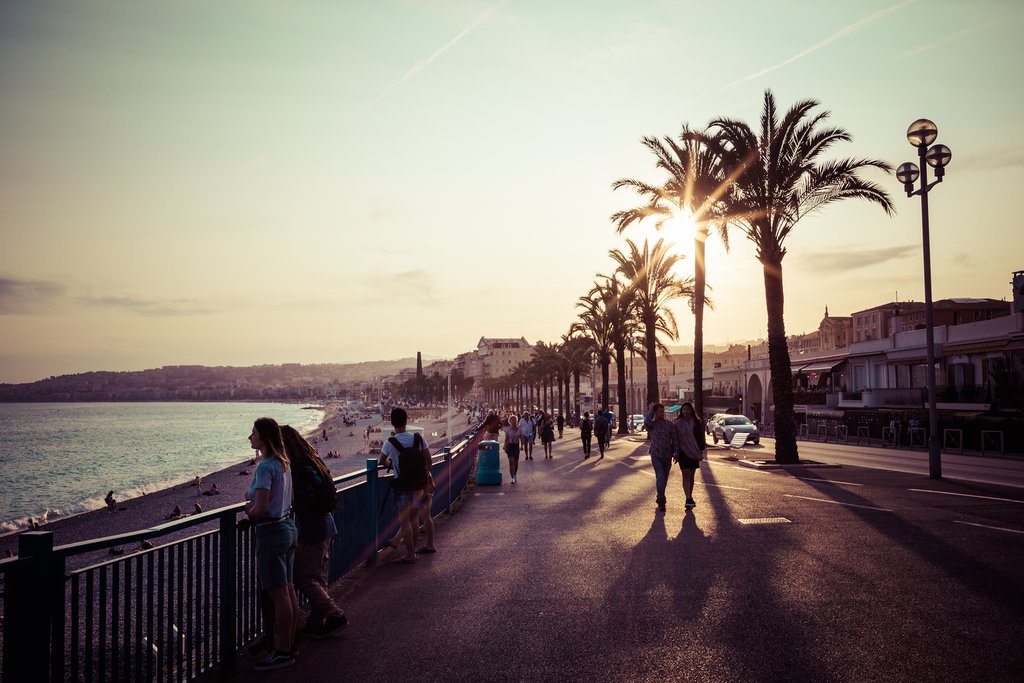 Take a sunset stroll in Nice