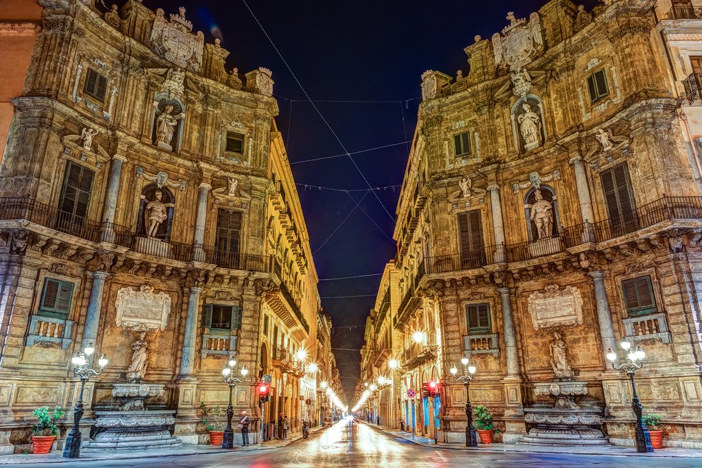 A baroque piazza in Palermo, Sicily
