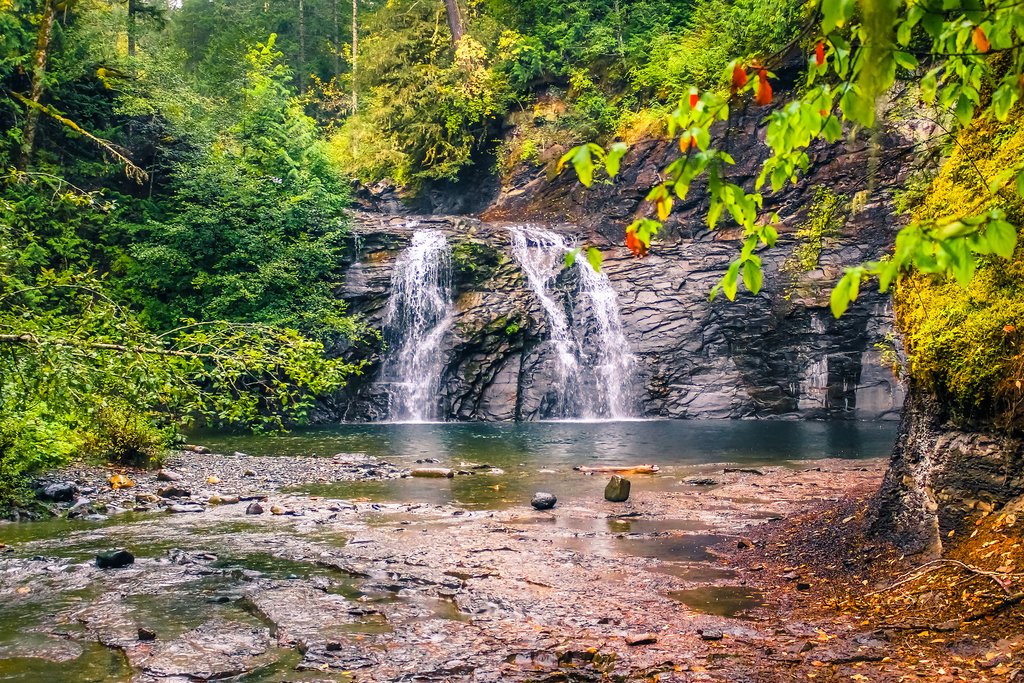 Trent River Falls near Comox in autumn