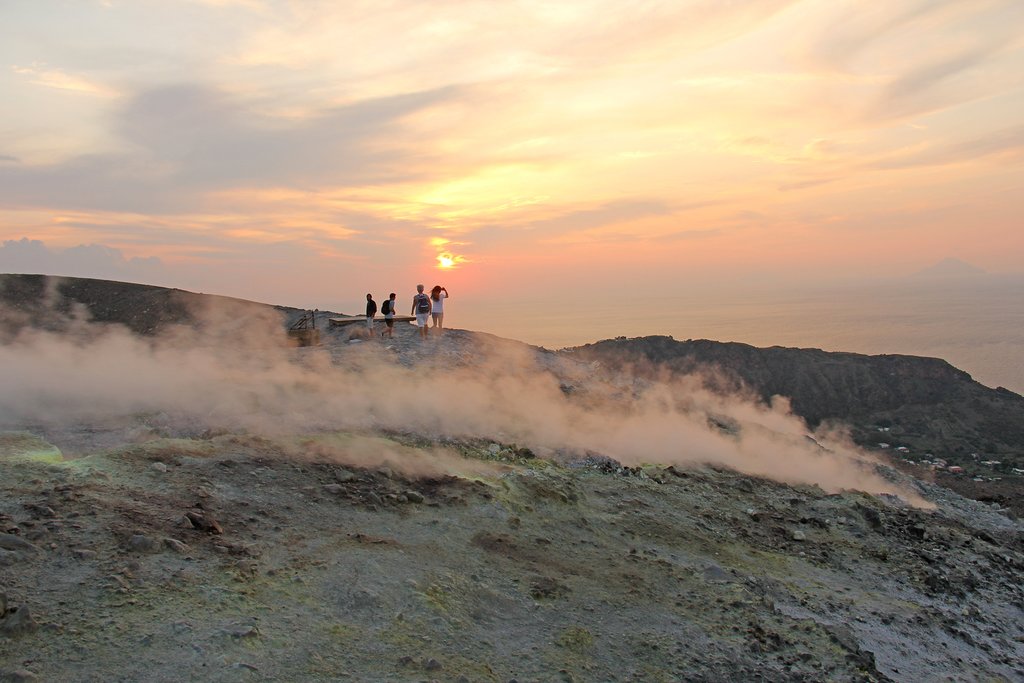 Italy - Sicily - Vulcano - Steam escaping Vulcano Island