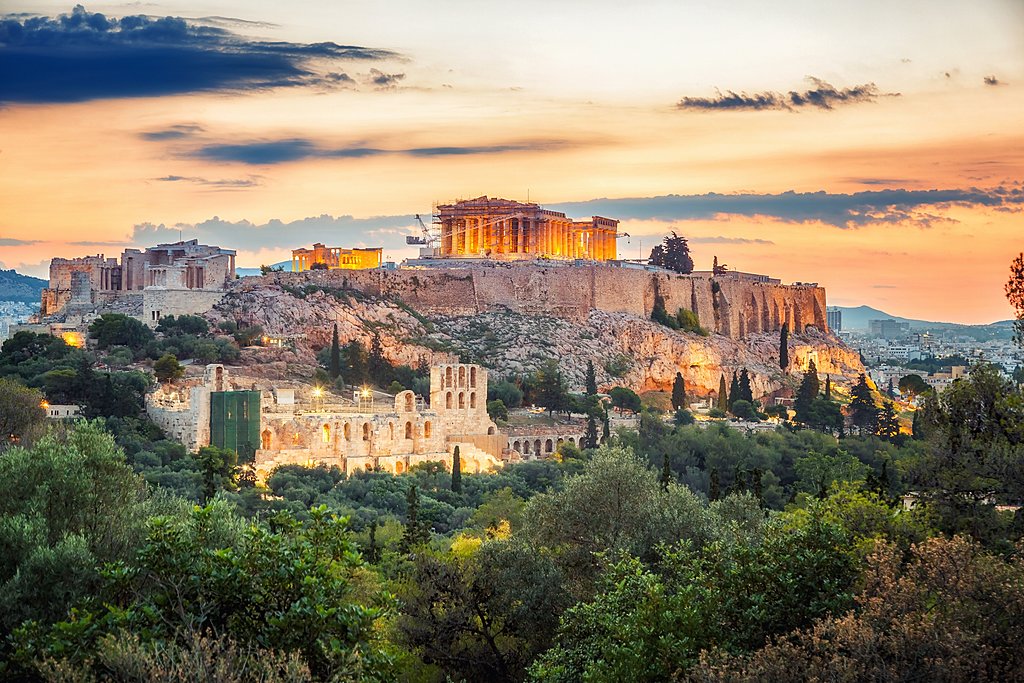 A View of the Parthenon atop Acropolis Hill