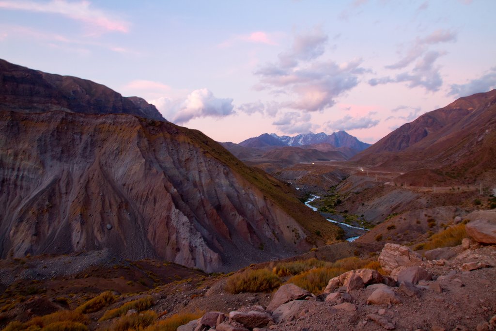 Cajon de Maipo at dusk
