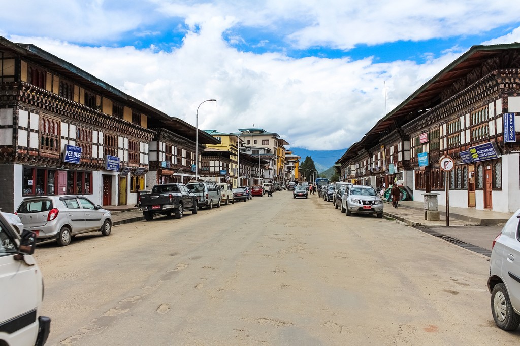 The main street of Paro