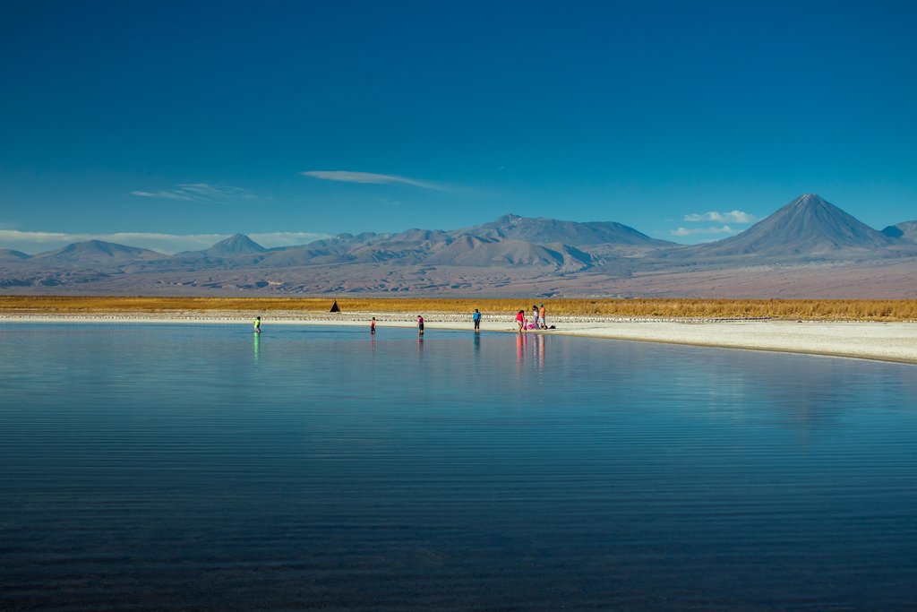Cooling off in the mineral and salt-laden Cejar Lagoon