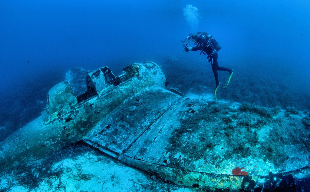 Sunken WW II German Ju 87 Stuka plane near Žirje Island, off Šibenik coast