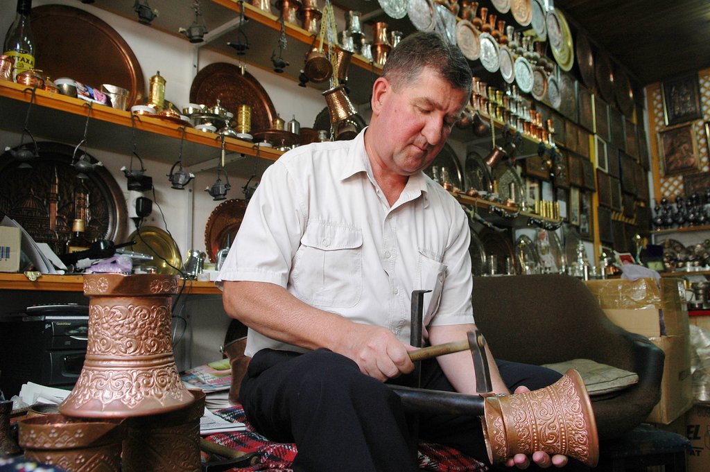 Sarajevo coppersmith at work