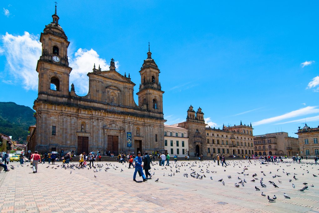 Plaza de Bolivar, a Spanish colonial square in Bogotá