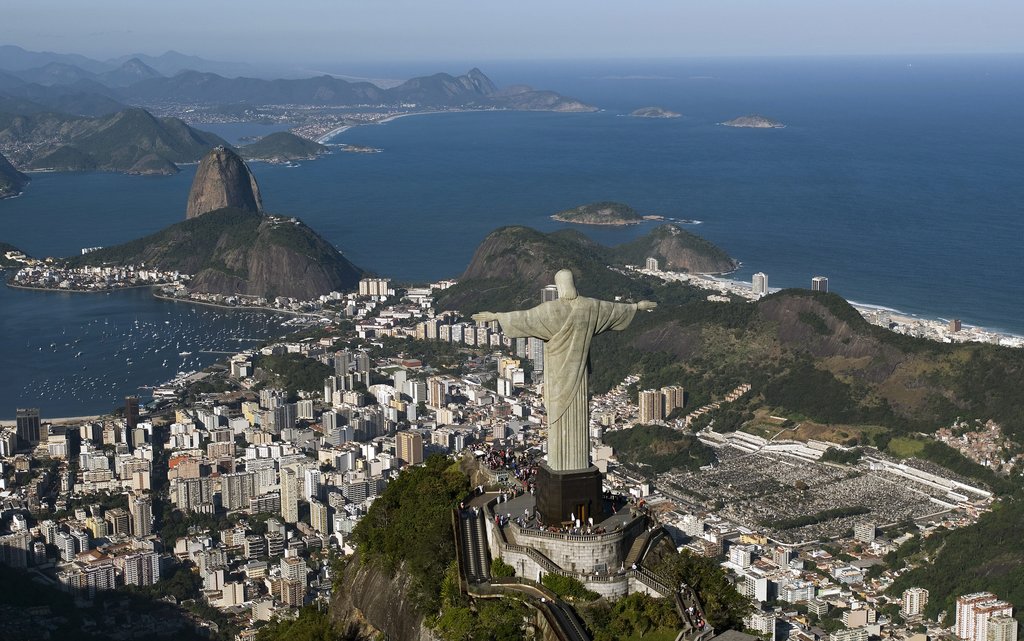 Aerial view of Christ the Redeemer