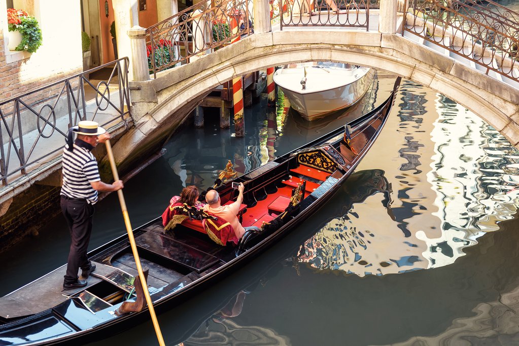 A gondola ride in Venice