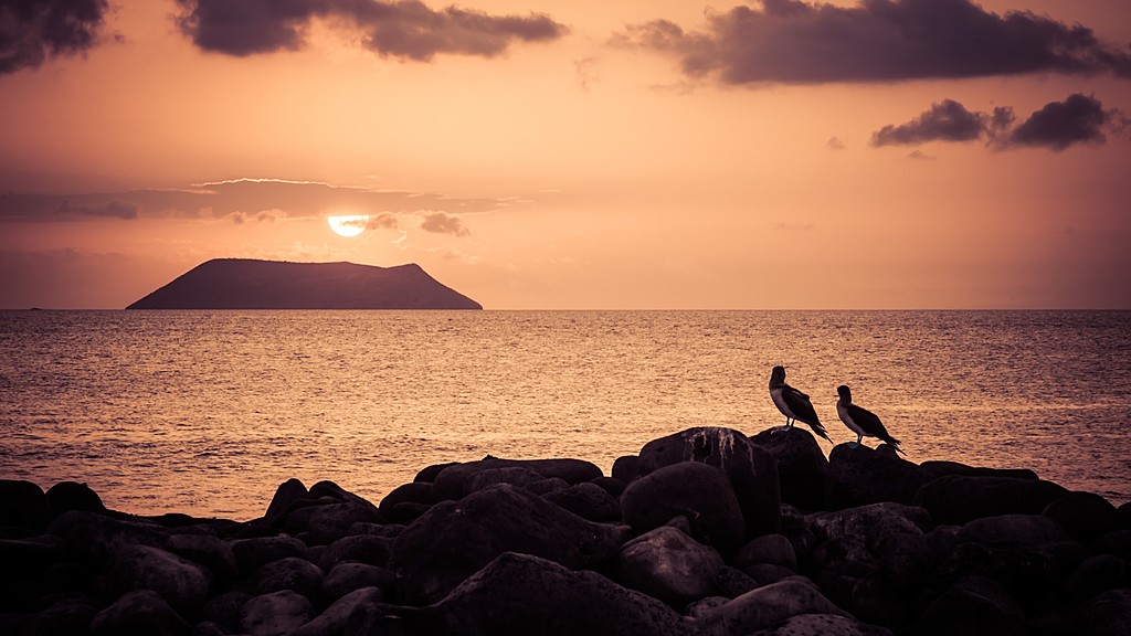 Beautiful sunset in the Galapagos