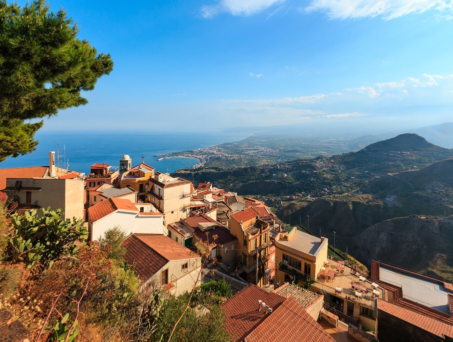 View of Taormina from Castelmola