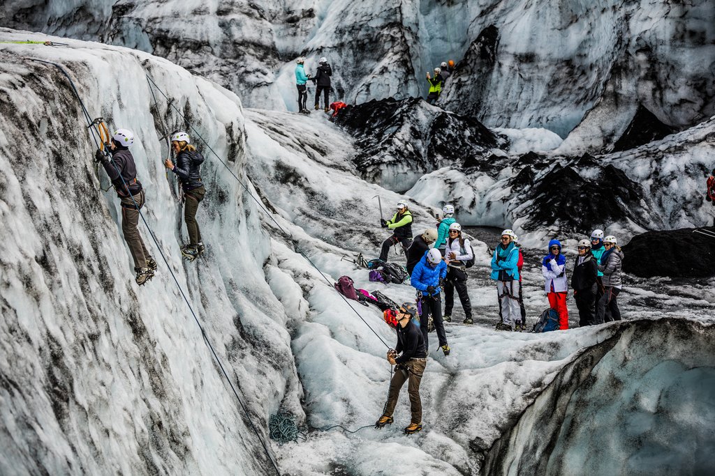 Ice climbing in Iceland