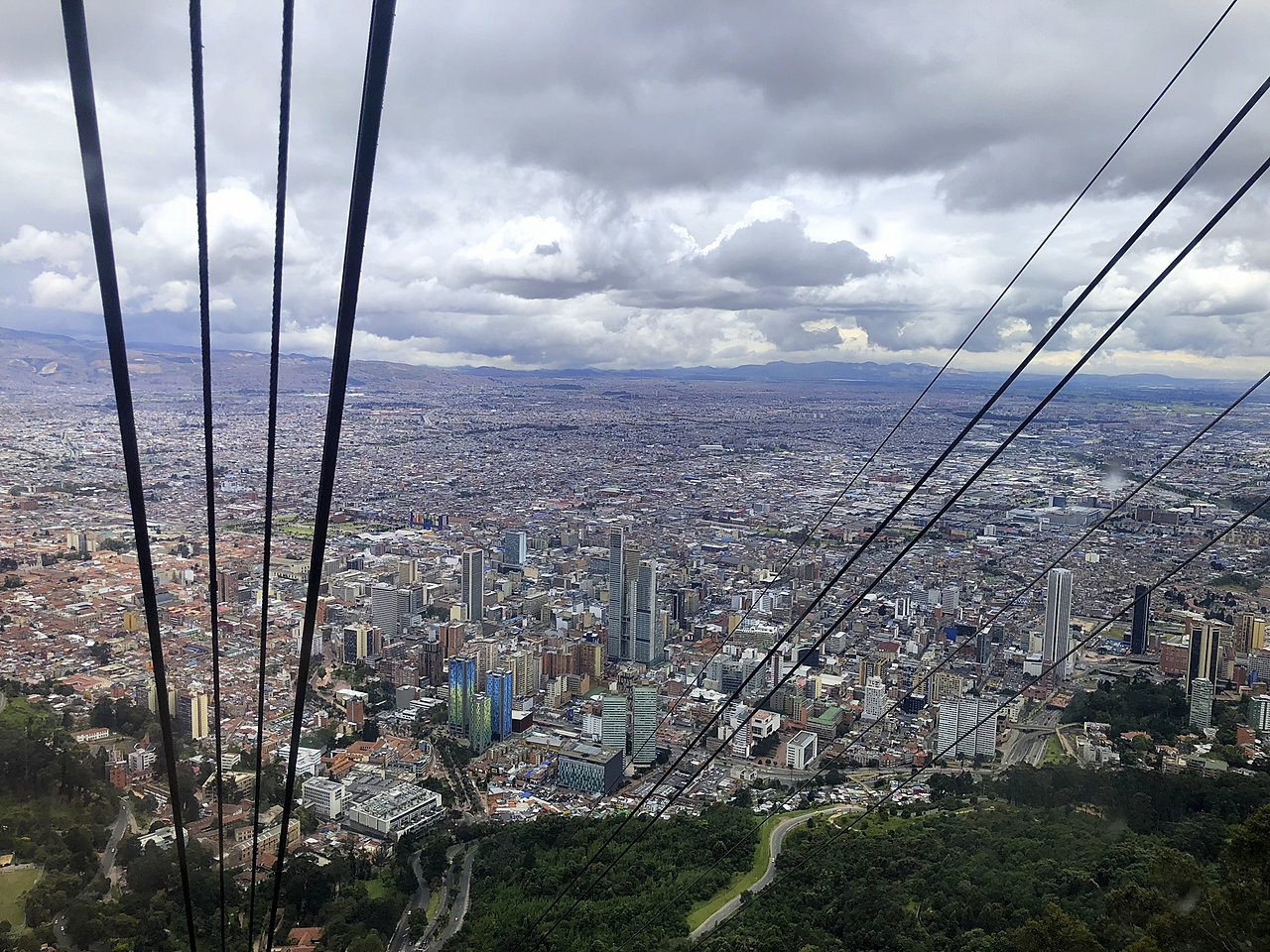 View and cable car in Monserrate