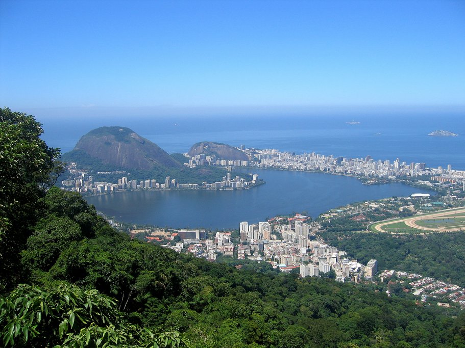 The view of Rio and Sugarloaf Mountain from Pico da Tijuca